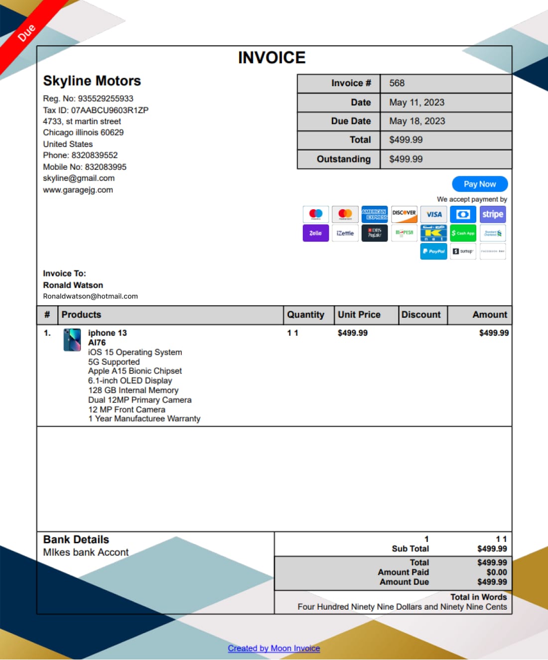 What is an Invoice Template