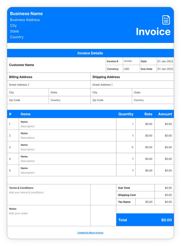 Free Microsoft Excel Invoice Templates