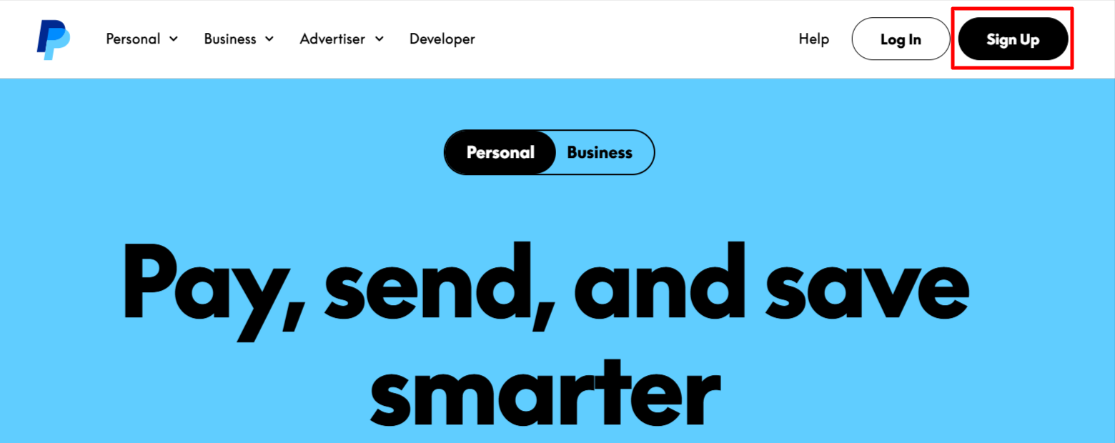 PayPal Sign Up Image