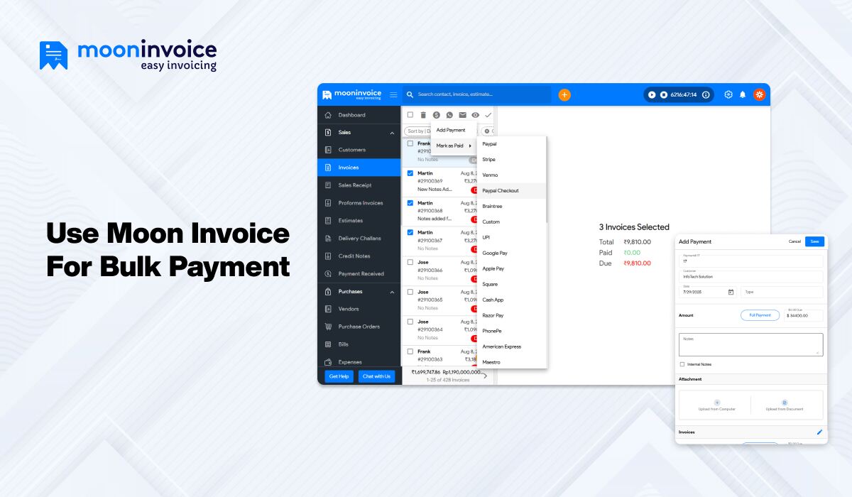 mooninvoice for bulk payment