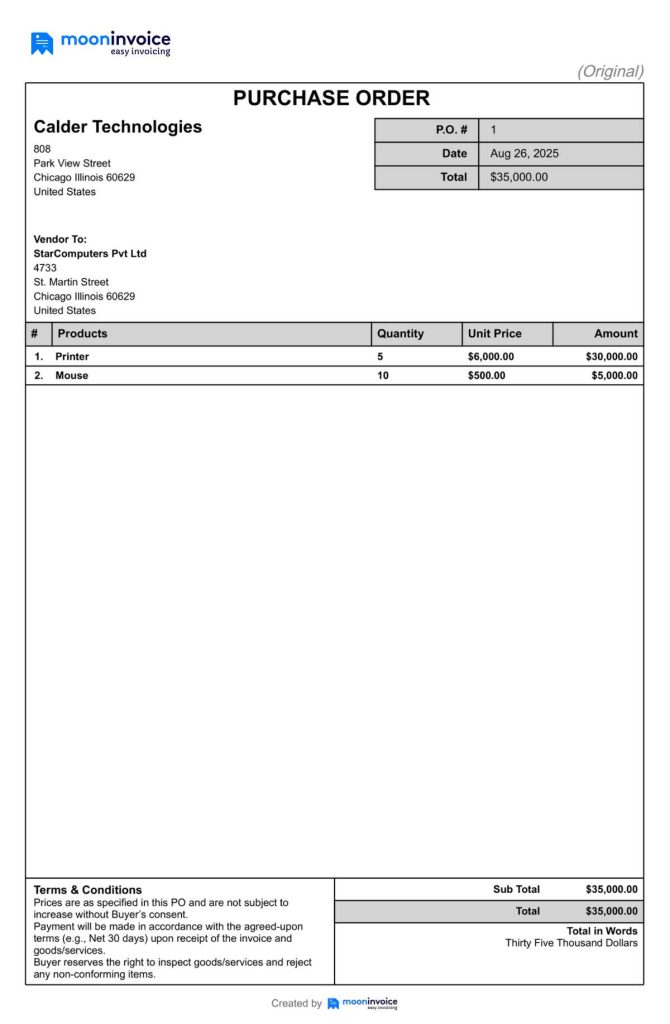 PO example