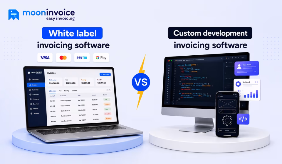 White label vs custom development invoicing software